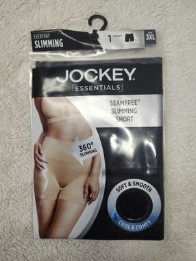 • New Jockey Essentials 360° Slimming Short Seamfree, Cool Touch Sz 3XL Black
